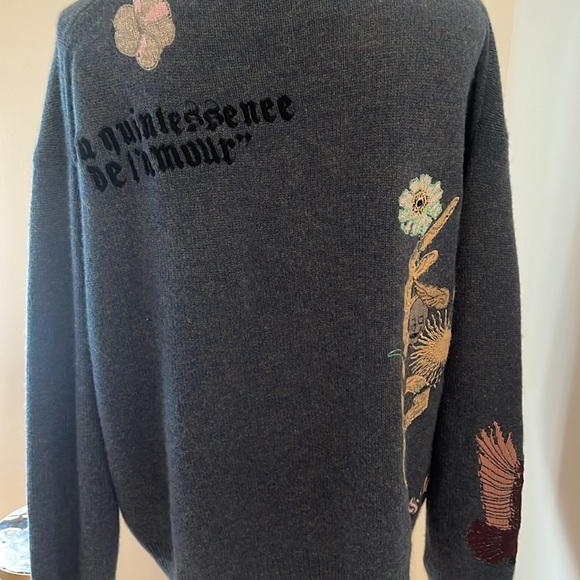 Zadig & Voltaire Cashmere Sweater Denim color Size XS runs like a LG/XL - Picture 5 of 9